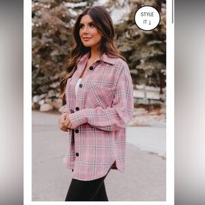 Pink Lily plaid shacket